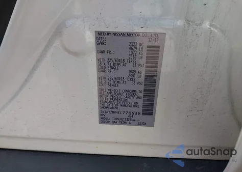 2014 Nissan Rogue Sl z USA, uszkodzony, nr VIN 5N1AT2MV4EC770538